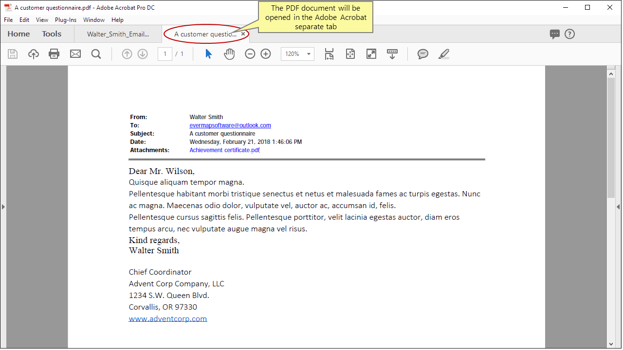 Open as a separate document